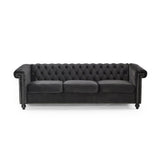 Parkhurst Tufted Chesterfield Velvet 3 Seater Sofa by Christopher Knight Home