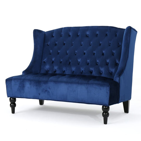 Carolina Velvet 50" Recessed Arms Loveseat