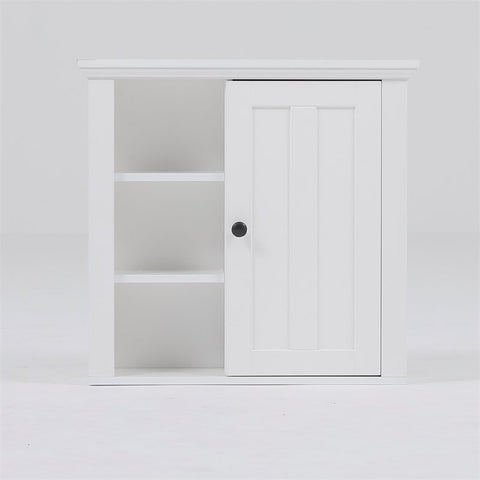 Luxen Home White Wood Bathroom Wall Cabinet