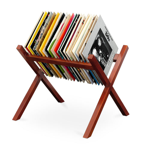 Wooden Record Multimedia Shelf