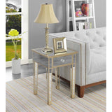 Gold Coast Mirrored End Table with Drawer