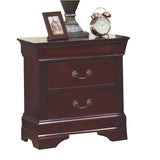 Coaster Louis Philippe 2 Drawer Nightstand in Red Brown