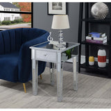 Gold Coast Mirrored End Table with Drawer