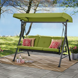 Belden Park 3 Person Convertible Daybed Outdoor Steel Porch Swing with Canopy