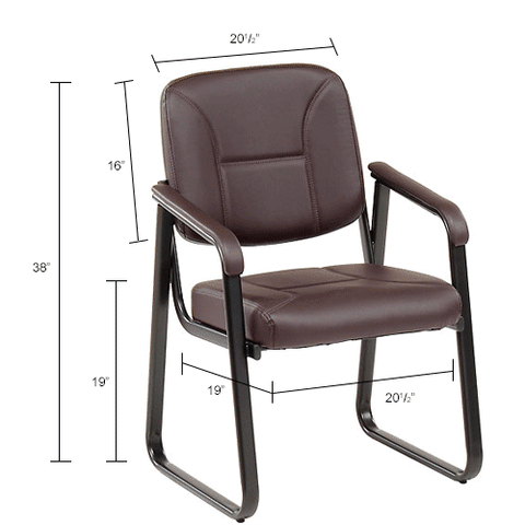 Interion® Anti-Microbial Reception Chair - Vinyl - Burgundy