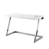 Posh Living Aluna Modern Stainless Steel Base Writing Desk