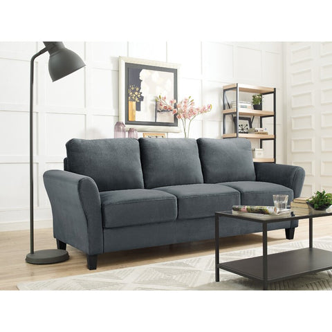 Celestia Microfiber / Microsuede 78.75" Flared Arm Sofa