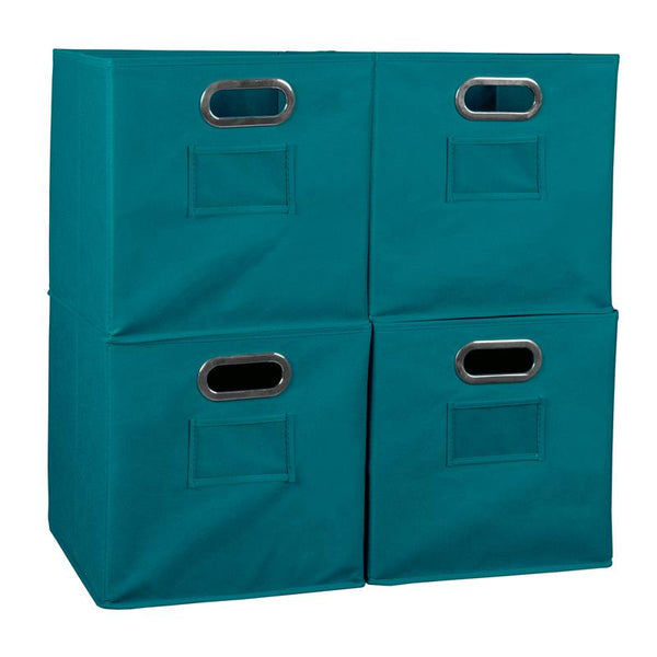 Cubo Storage Set of 4 Collapsible Fabric Storage Bins in Teal ...