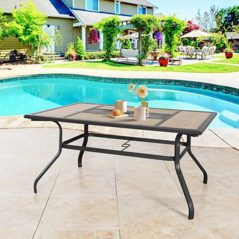 6-Person 60" Long Outdoor Dining Table