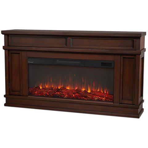 Fireplace TV Stand in Dark Walnut