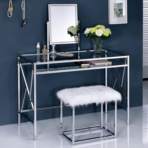 Silver Orchid Pontoppidan 2-piece Vanity Table Set - Silver