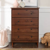 Classic Mid-Century Modern Vertical 4 Drawer Dresser - Saracina Home