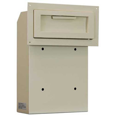 Protex Through-The-Door Depository Drop Box WSS-159 - 10"W x 4-1/4"D x 15"H, Beige