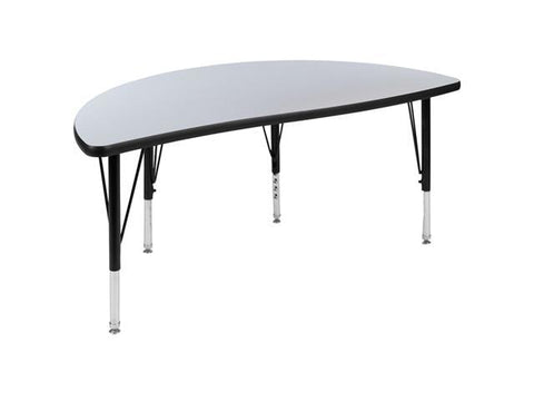 47.5" Half Circle Wave Flexible Collaborative Grey Table