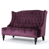 Carolina Velvet 50" Recessed Arms Loveseat