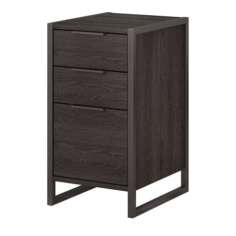 3 Drawer File Cabinet in Charcoal Gray - Assembled