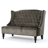 Carolina Velvet 50" Recessed Arms Loveseat