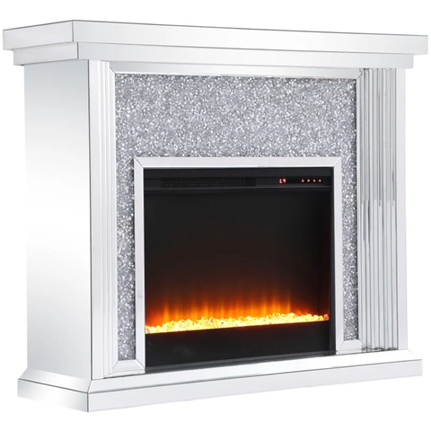 47.5" Dazzling Mirrored Crystal Fireplace Mantle