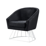 Inspired Home Sabrina Velvet Accent Chair with Metal Base