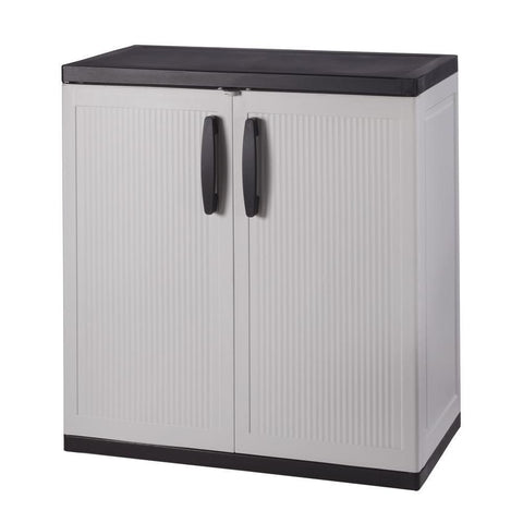 Plastic 2 Shelf Multi-Purpose Base Cabinet in Gray