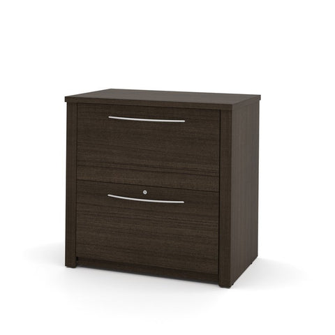 2 Drawer Lateral Wood File Storage Cabinet in Dark Chocolate