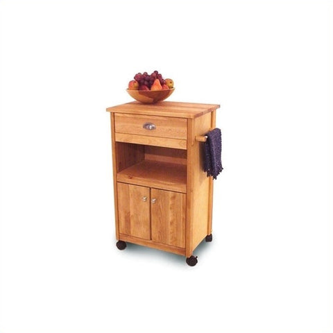 Birch Hardwood Cuisine Butcher Block Kitchen Cart in Natural