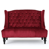 Carolina Velvet 50" Recessed Arms Loveseat