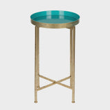 Kate and Laurel Celia Round Metal Foldable Tray Accent Table