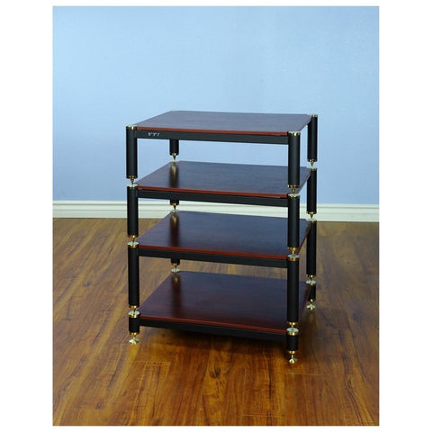 BL404 4 Shelf Audio Rack-Gold / Black / Cherry