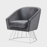 Inspired Home Sabrina Velvet Accent Chair with Metal Base