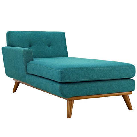 Upholstered Chaise Lounge in Teal