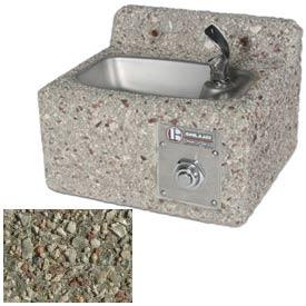 Concrete Freeze Resistant Wall-Mount Outdoor Drinking Fountain - Gray Limestone
