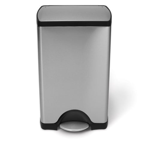 simplehuman® Rectangle Step Trash Can-Brushed Stainless Steel