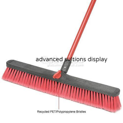 Libman Commercial Push Broom with Resin Block - 24 - Medium-Duty Bristles - Pkg Qty 4