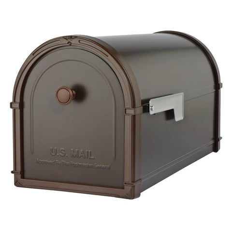 Architectural Mailboxes Bellevue 10-in W x 11.3-in H Metal Oil rubbed Bronze Post Mount Mailbox