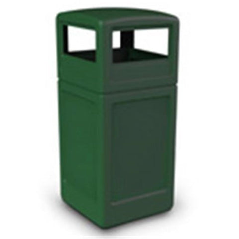 Commercial Zone 73295399 Square Dome Lid Trash Can, Forest Green